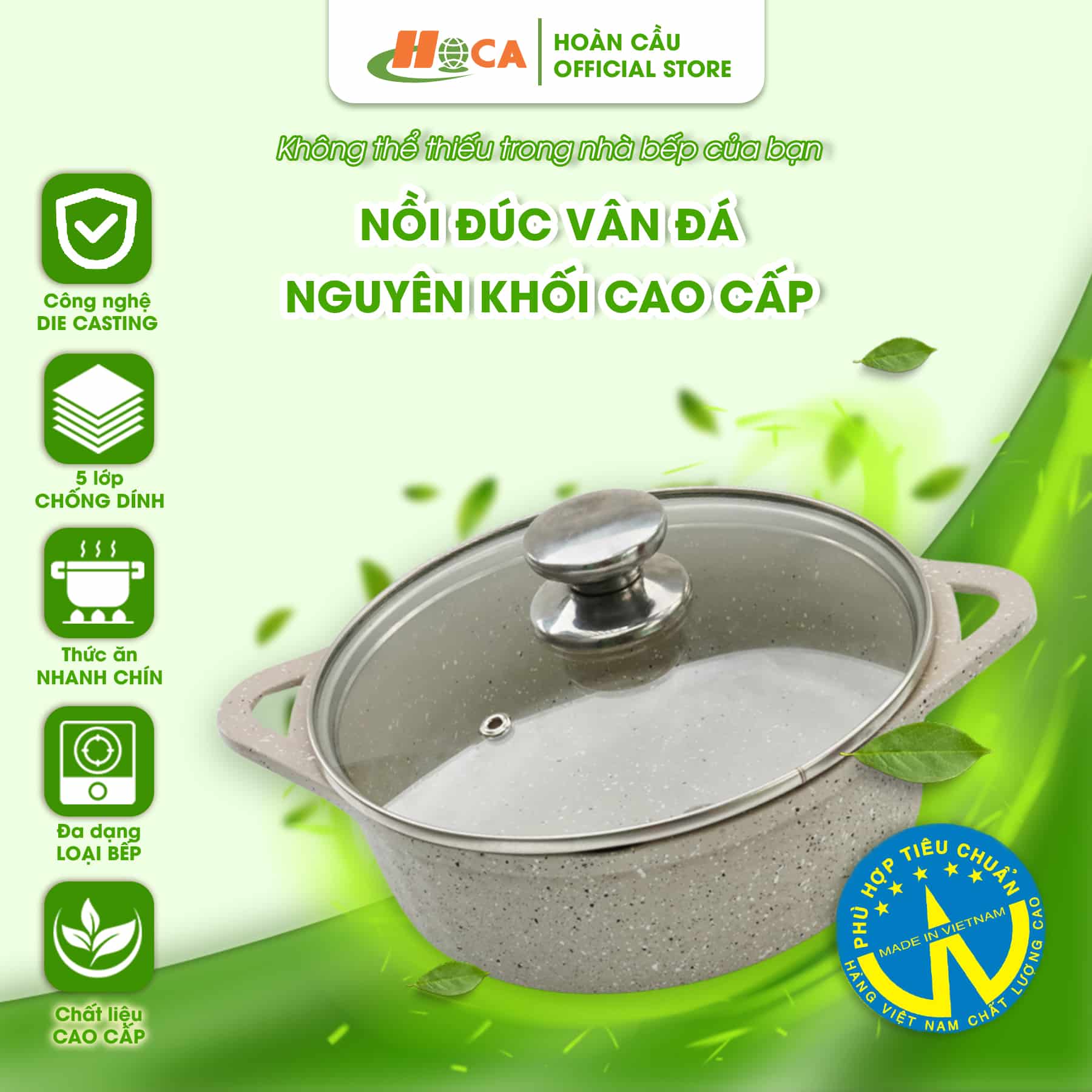 Thố đúc vân đá đáy từ